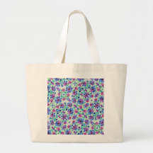 Abstract Floral Pattern - Canvas tas