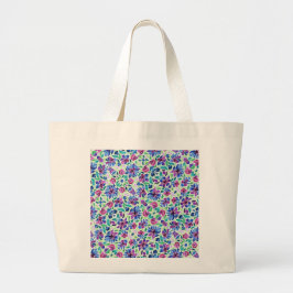 Abstract Floral Pattern - Canvas tas