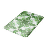 Abstract Floral Pattern In Black & Green On White Badmat (Gekanteld)