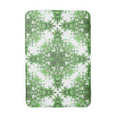 Abstract Floral Pattern In Black & Green On White Badmat (Voorkant Verticaal)