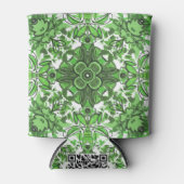 Abstract Floral Pattern In Black Green On White Blikjeskoeler (Voorkant)