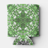 Abstract Floral Pattern In Black Green On White Blikjeskoeler (Achterkant)