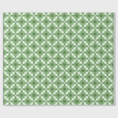 Abstract Floral Pattern In Black Green On White Cadeaupapier (Vlak)