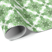 Abstract Floral Pattern In Black Green On White Cadeaupapier (Rol Hoek)