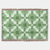Abstract Floral Pattern In Black & Green On White Deken (Voorkant)