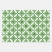 Abstract Floral Pattern In Black Green On White Inpakpapier Vel (Voorkant)