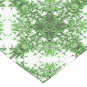 Abstract Floral Pattern In Black & Green On White Korte Tafelloper (Hoek)