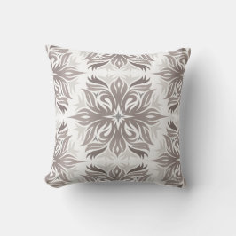 Abstract Floral Pattern in Shades of Taupe Kussen