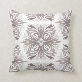 Abstract Floral Pattern in Shades of Taupe Kussen