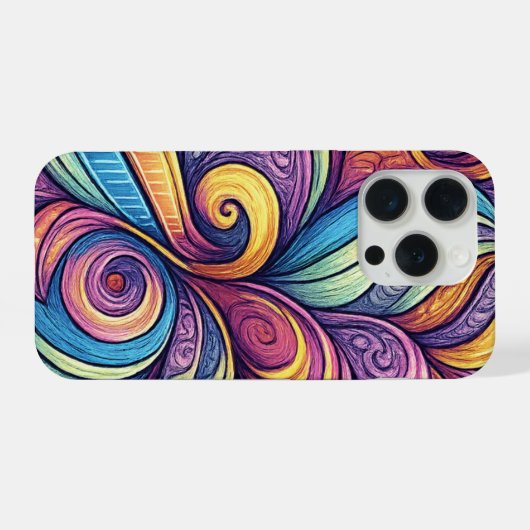 Abstract Floral pattern iPhone Hoesje (Achterkant horizontaal)