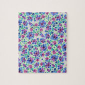 Abstract Floral Pattern - Jigzaag Puzzle Legpuzzel (Verticaal)