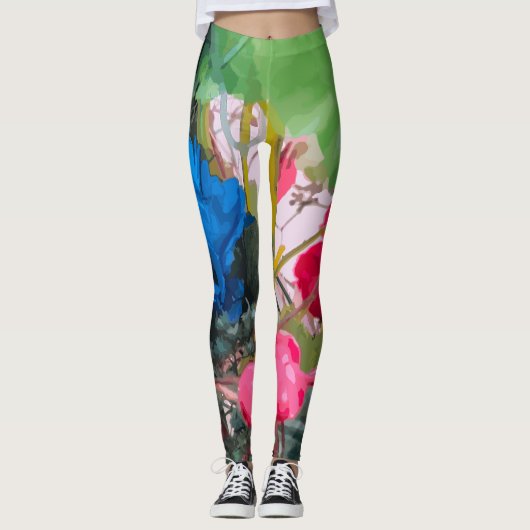 Abstract Floral Pattern Leggings (Voorkant)