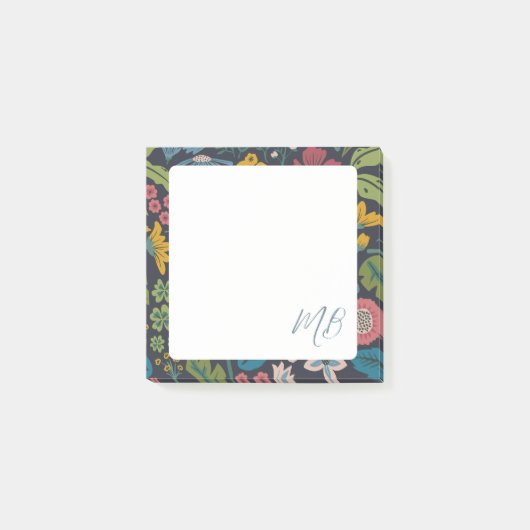 Abstract Floral Pattern Monogram Post-it® Notes (Voorkant)