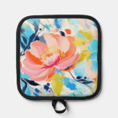 Abstract floral pattern painting pannenlap (Voorkant)