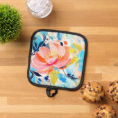 Abstract floral pattern painting pannenlap (Top down)