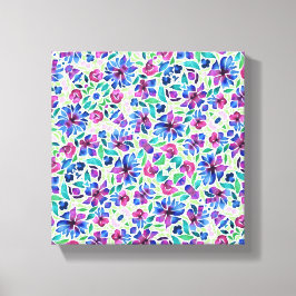 Abstract Floral Pattern - Stretted Canvas Print