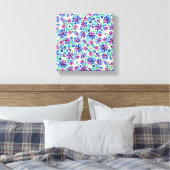 Abstract Floral Pattern - Stretted Canvas Print (Insitu (Slaapkamer))