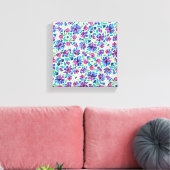 Abstract Floral Pattern - Stretted Canvas Print (Insitu (Woonkamer))