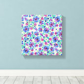 Abstract Floral Pattern - Stretted Canvas Print (Insitu (Houten vloer))