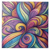 Abstract Floral pattern Tegeltje (Voorkant)