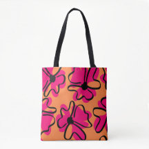Abstract Floral Pattern Tote Bag | Bold Retro