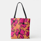 Abstract Floral Pattern Tote Bag | Bold Retro (Achterkant)
