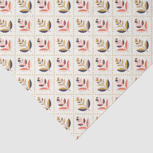 Abstract floral pattern with alternating designs tissuepapier (Detail)