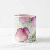 Abstract Floral Pink, Lavender, Green Coffee Mug Mok (Midden)