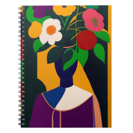 Abstract Floral Portrait Notitieboek (Voorkant)