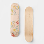 Abstract Floral Print  Japans patroon Persoonlijk Skateboard (Voorkant)