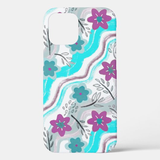Abstract Floral Retro Swirls Case-Mate iPhone Case (Achterkant)