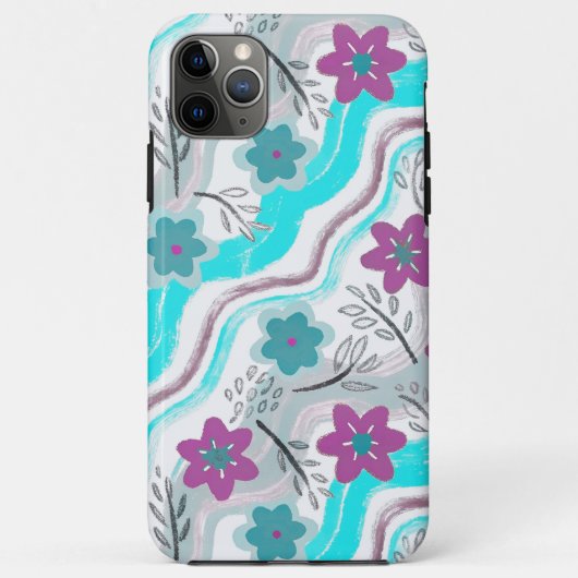Abstract Floral Retro Swirls Case-Mate iPhone Case (Achterkant)