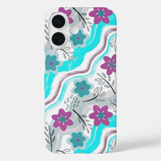Abstract Floral Retro Swirls Case-Mate iPhone Case (Achterkant)