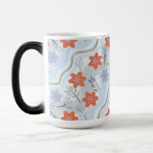 Abstract Floral Retro Swirls Magische Mok (Links)