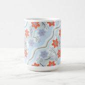 Abstract Floral Retro Swirls Magische Mok (Midden)