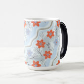 Abstract Floral Retro Swirls Magische Mok (Voorkant rechts)