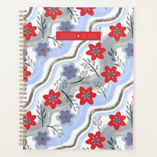 Abstract Floral Retro Swirls Planner (Voorkant)