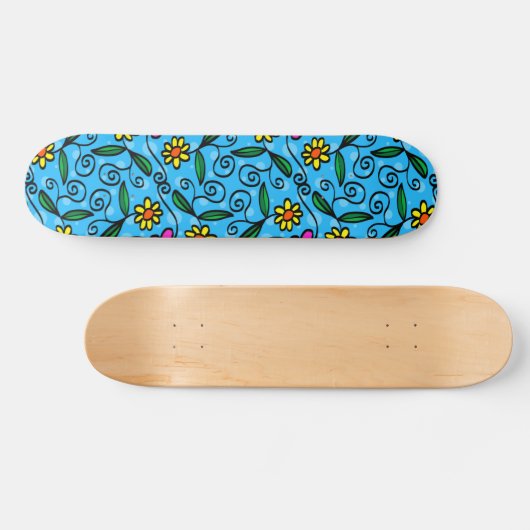 Abstract Floral Skateboard (Horizontaal)