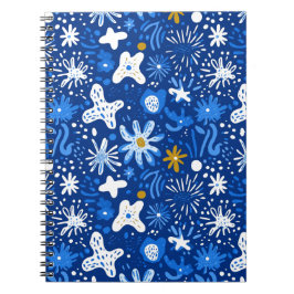 Abstract Floral Star Pattern Spiraalgebonden Notit Notitieboek