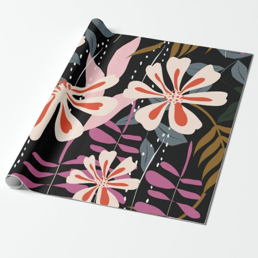 Abstract floral surface pattern seamless backgroun cadeaupapier (Uitgerold)