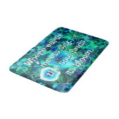 Abstract Floral Teal Blue Green Personalized Badmat (Gekanteld)
