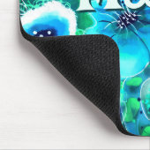 Abstract Floral Teal Blue Green Personalized Muismat (Hoek)