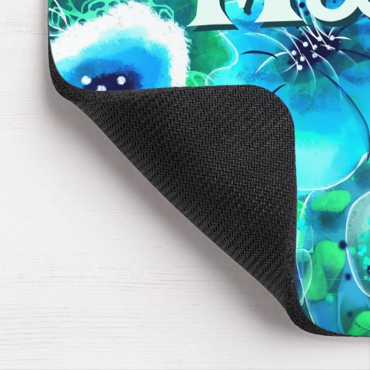 Abstract Floral Teal Blue Green Personalized Muismat (Hoek)