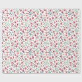 Abstract Floral Watercolor Teal Pink Peach Cadeaupapier (Vlak)