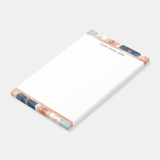 Abstract Floral with Rose Gold Border Post-it® Notes (Schuin)