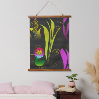 Abstract Floral with Spirals 1 Hangend Wandkleed