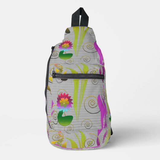 Abstract Floral with Spirals 2 Sling Bag (Voorkant)