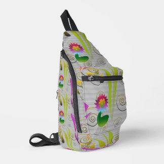 Abstract Floral with Spirals 2 Sling Bag
