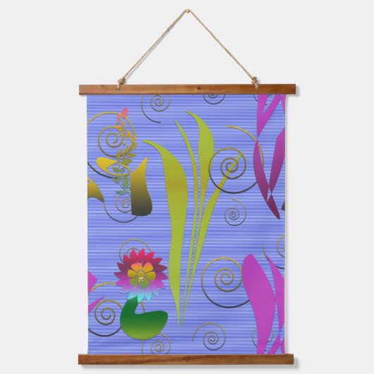 Abstract Floral with Spirals 5 Hangend Wandkleed (Voorkant)