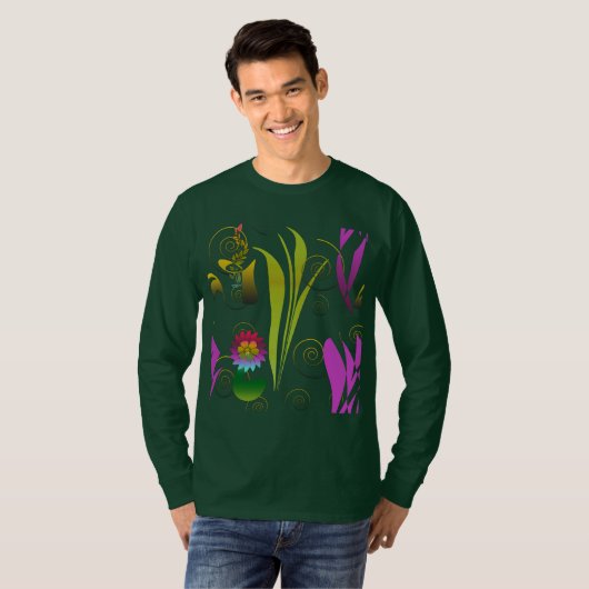 Abstract Floral with Spirals T-shirt (Voorkant volledig)